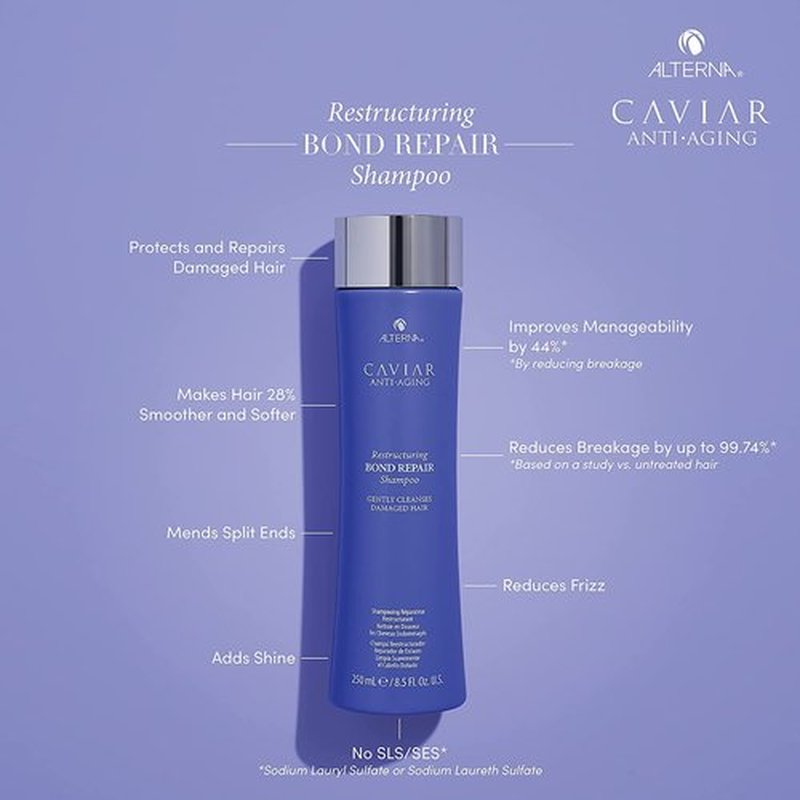 Alterna Caviar Anti-Aging Shampoo - Restructuring Bond Repair Formula | 8.5 Ounce (2-Pack)
