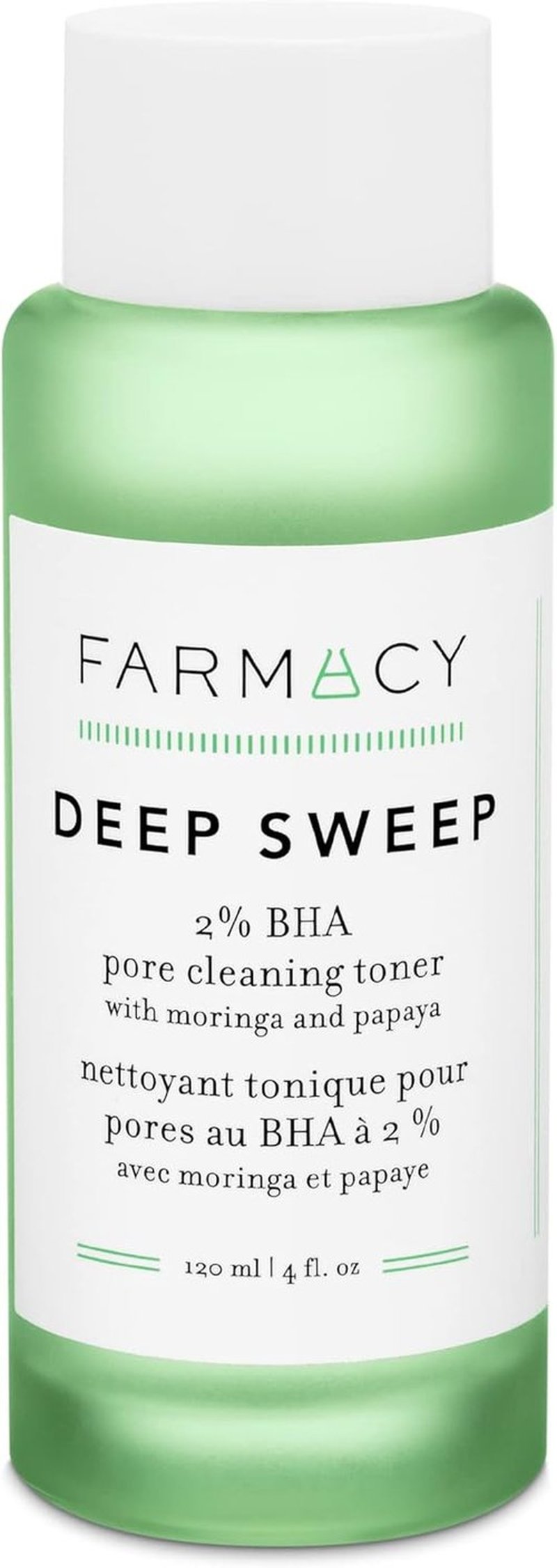 Farmacy 2% Salicylic Acid Toner - Deep Sweep BHA Exfoliant & Pore Cleaner for Oily Skin (120ml)