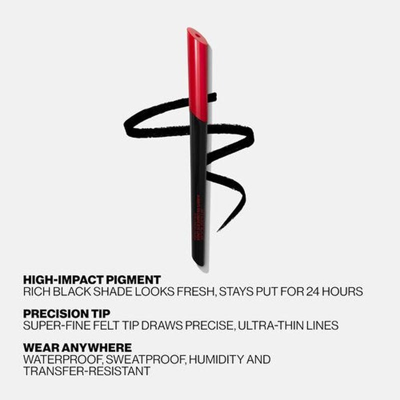 Smashbox Always On Liquid Eye Liner - Long Lasting Waterproof Formula for Dramatic Precision, Black, 0.02 Oz
