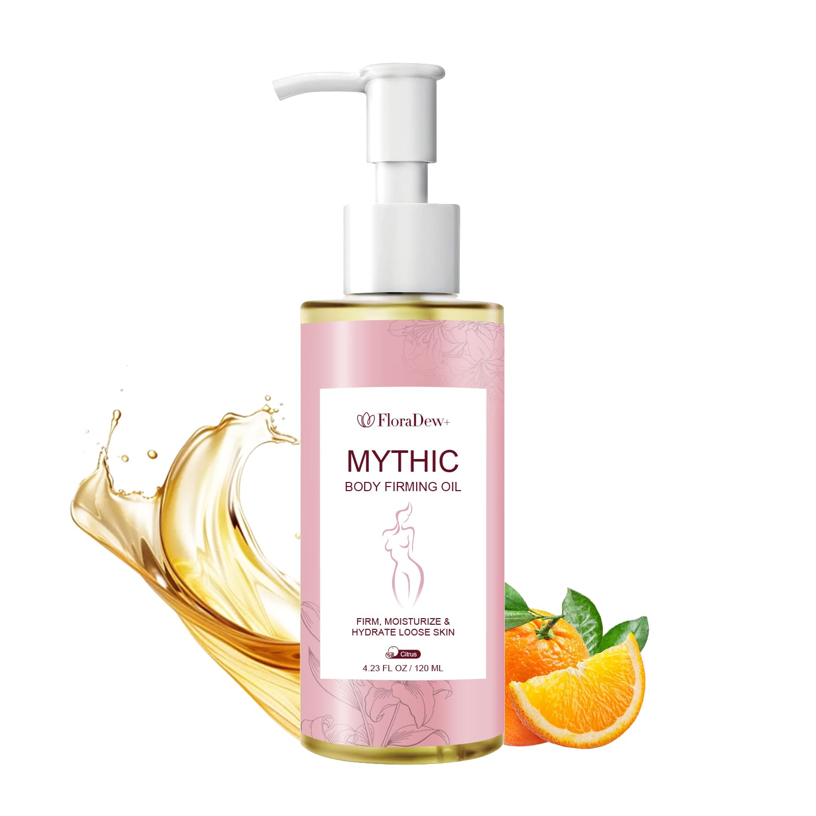 FloraDew+ Mythic Body Firming Oil Skin Tightening Body Oil After Shower for Women Tighten, Hydrate & Nourish Dry Skin 4 FL OZ