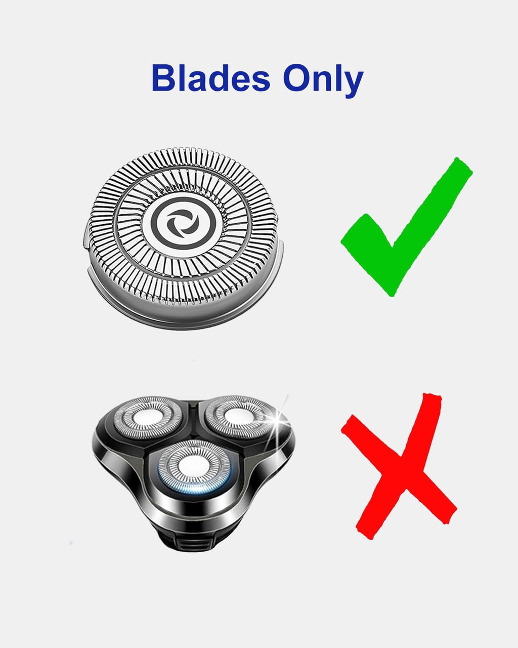 Handsome Face Replacement Blades for Handsomeface Replacement Head Electric Razor for Men Rotary Shaver, 3 Pack Replacement Heads, 2 Cleaning Brush