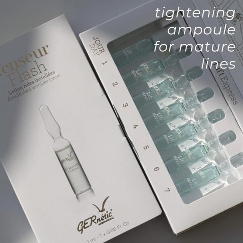 Gernetic Tenseur Flash | Lifting Facial Ampoules for Mature Skin - 7-Day Firming Treatment, 7 x 2ml Vials