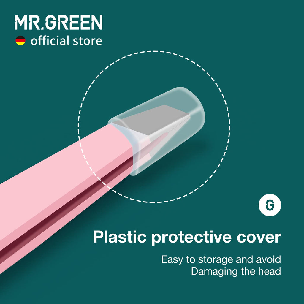 MR.GREEN Eyebrows Tweezers Colorful Beauty Fine Hairs Puller Makeup Tools Stainless Steel Slanted Eye Brow Clips Removal (Pink)