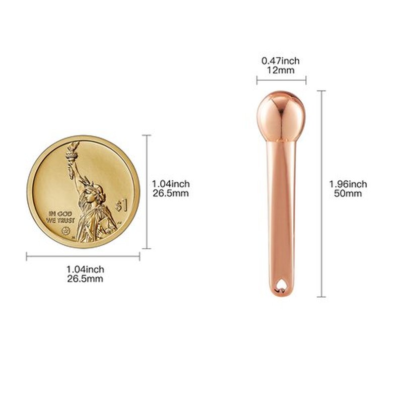 Lisapack 4 Pack Metal Eye Cream Applicator, Eye Serum Roller Ball Massager Stick for Reduce Depuffer, Massage (Silver&Rose Gold)