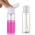 Wowang Push Down Pump Dispenser 2 Pack 3.4oz TSA Approved Nail Polish Remover Pump Dispenser Refillable Makeup Remover Dispenser Empty Plastic Pump Bottle for Micellar Water Makeup Remover Nail Art