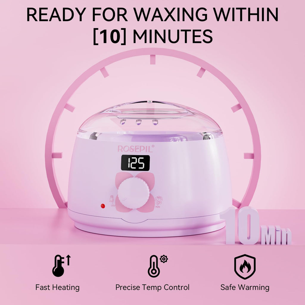 Rosepil Digital Wax Warmer - Waxing Kit for Women&Men 6 Packs Wax Beads