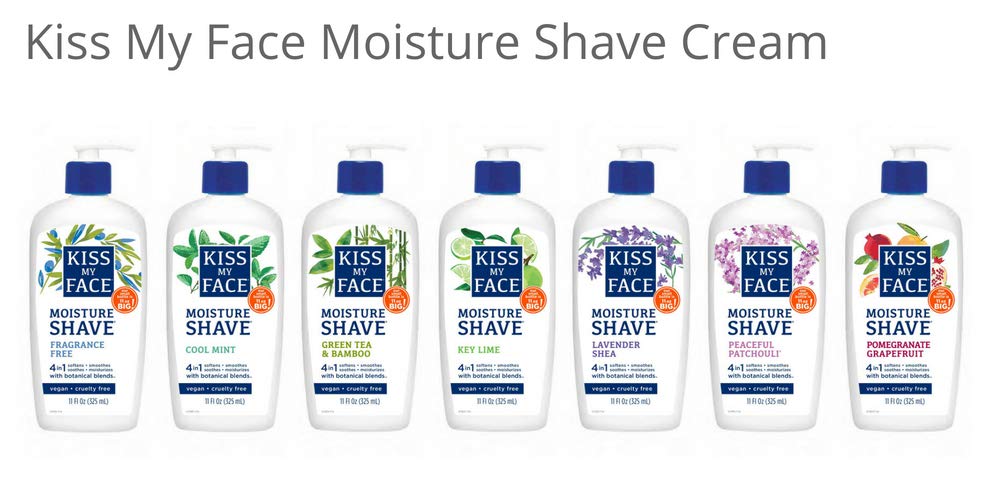 Kiss My Face Moisture Shave Shaving Cream, Key Lime Shaving Soap, 11 oz (pack of 4)