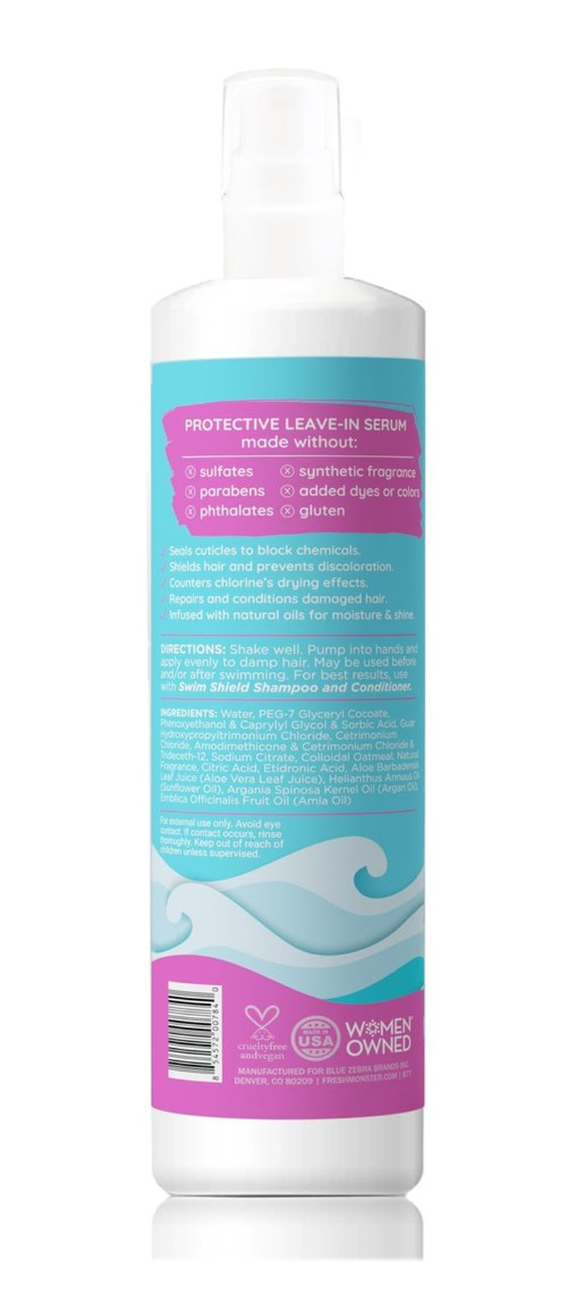 Fresh Monster Swim Leave-In Conditioner Spray for Kids – Pre & Post-Swim Hair Serum for Chlorine & Salt Water Protection – Lightweight, Hydrating, Detangler Spray, 8.5 oz