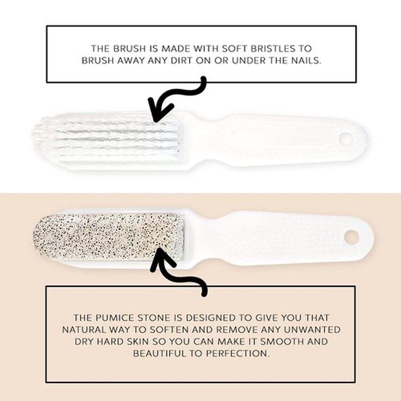 DreamCut Natural Bristle Foot Brush & Pumice Stone Combo