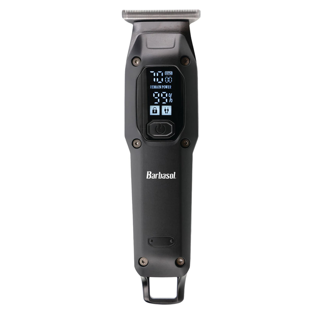Barbasol T-Blade Trimmer, Rechargeable Hair and Beard Trimmer for Men, Dual Speed Hair Trimmer with 6 Clipper Guide Combs, LED Display, Clipper Oil, Brush, & Travel Bag