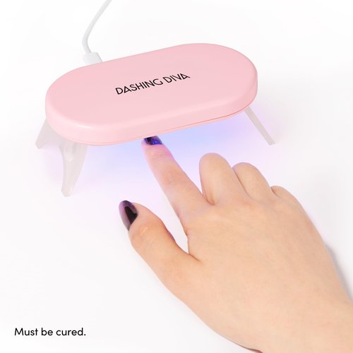 Dashing Diva One Gel Magnetic Starter Kit - Villainous - 3 in 1 Base Coat, Nail Color & Top Coat - Magnetic Polish - 9-Piece Manicure Set with LED Gel Lamp