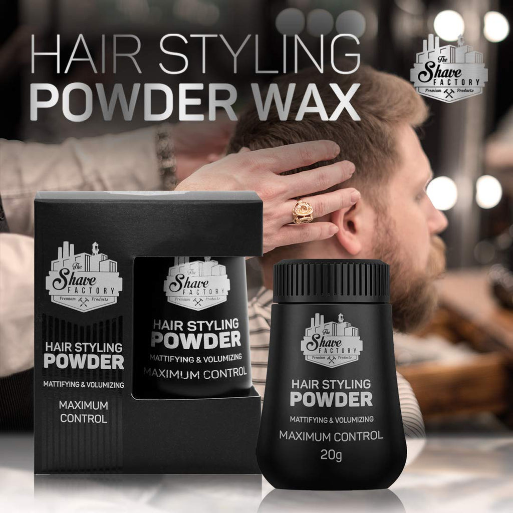 the shave factory Hair Styling Powder 21gr. Mattifying&Volumizing Powder with Maximum Control-Elegant Design, Ease Of Use, Flexible and Long-Lasting Hold Product For Professional Barbers 20gr