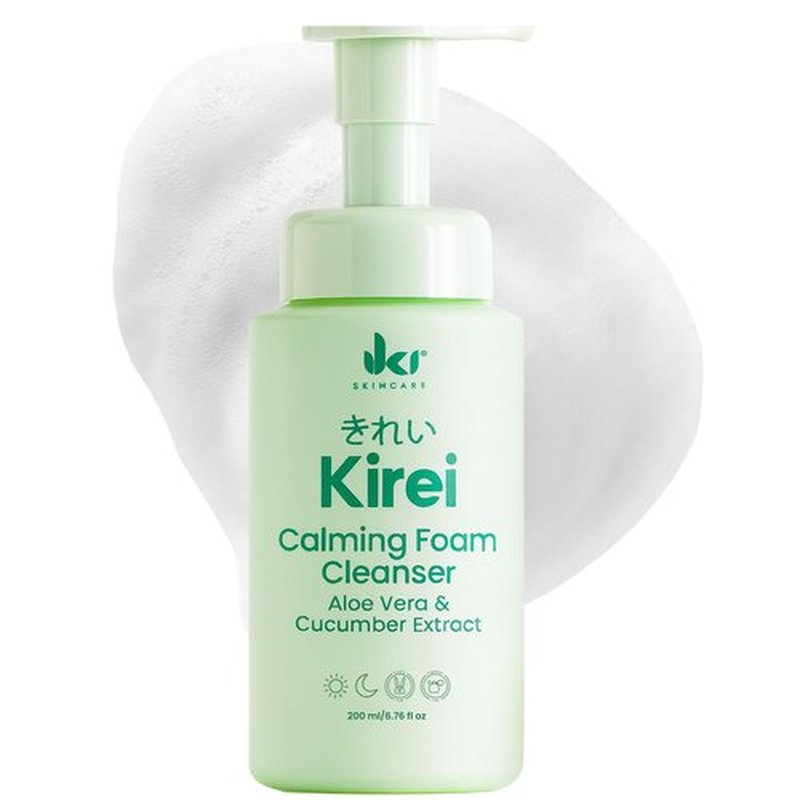 IKI Kirei Foam Cleanser - Gentle Face Wash for Women with Aloe Vera & Cucumber Extract, Hydrating & Soothing, Dermatologically Tested, Suitable for Sensitive Skin, Paraben-Free