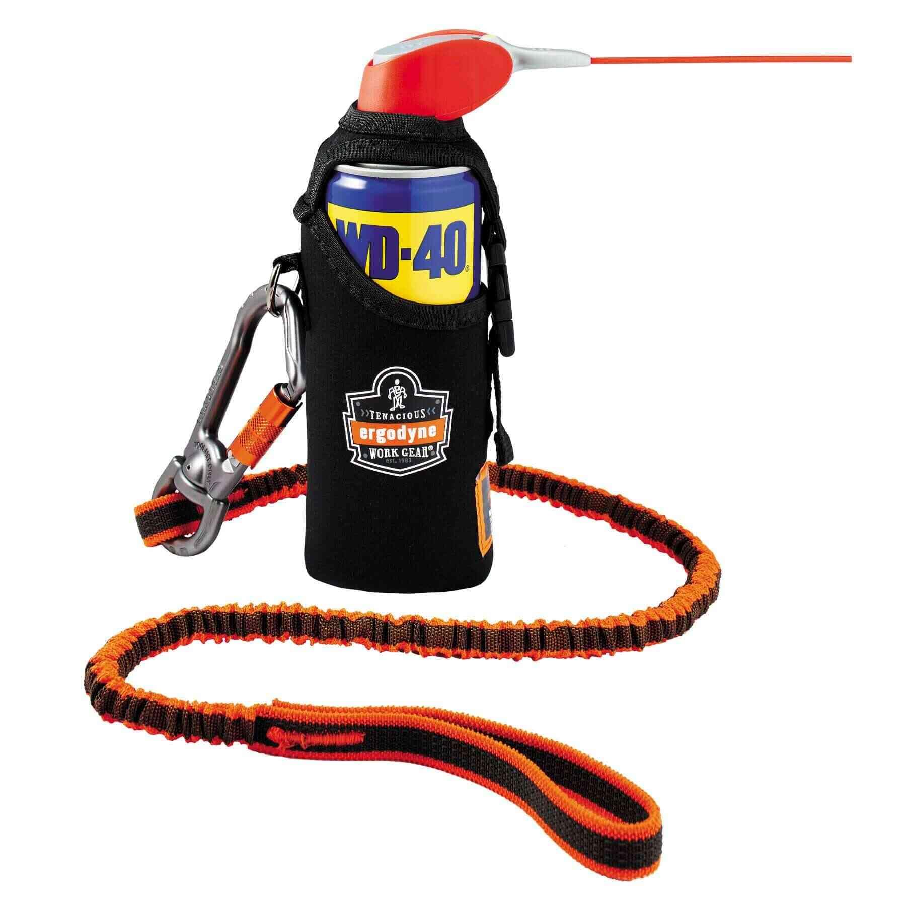 Shock Absorbing Tool Lanyard with Swiveling Locking Carabiner, Tool Weight Capacity 25lbs, Ergodyne Squids 3109 f(x),Orange & Gray