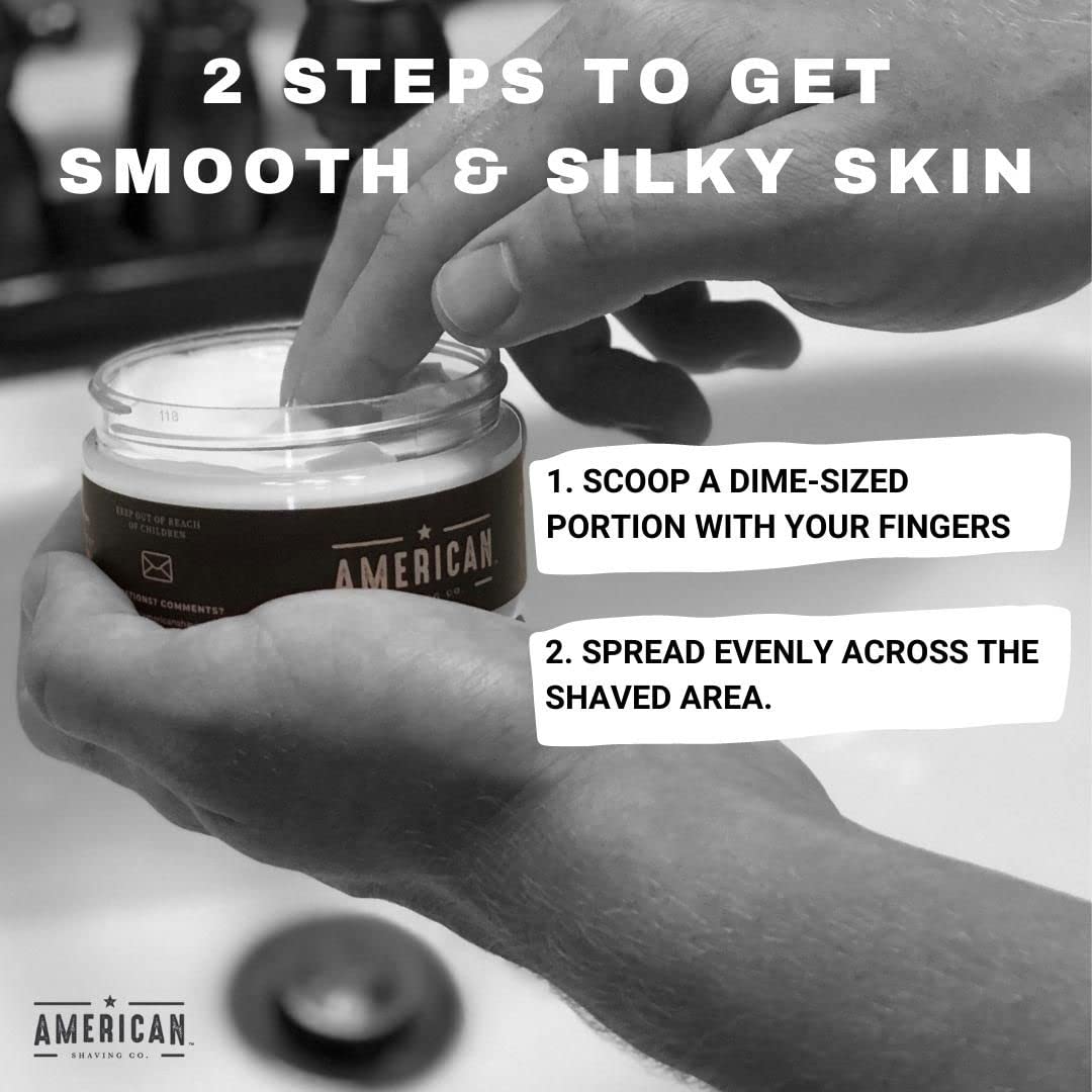 American Shaving Co. After Shave Balm for Smooth (Sandalwood Scent), Soothes and Moisturizes Face After Shaving, Treats Redness & Razor Burn, Post Shave Lotion 4 Oz