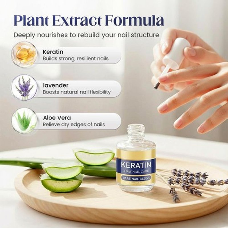 Keratin Nail Care Oil - Strengthening Treatment with Amino Acids for Dry, Brittle Nails | 3-Day Intensive Hydration
