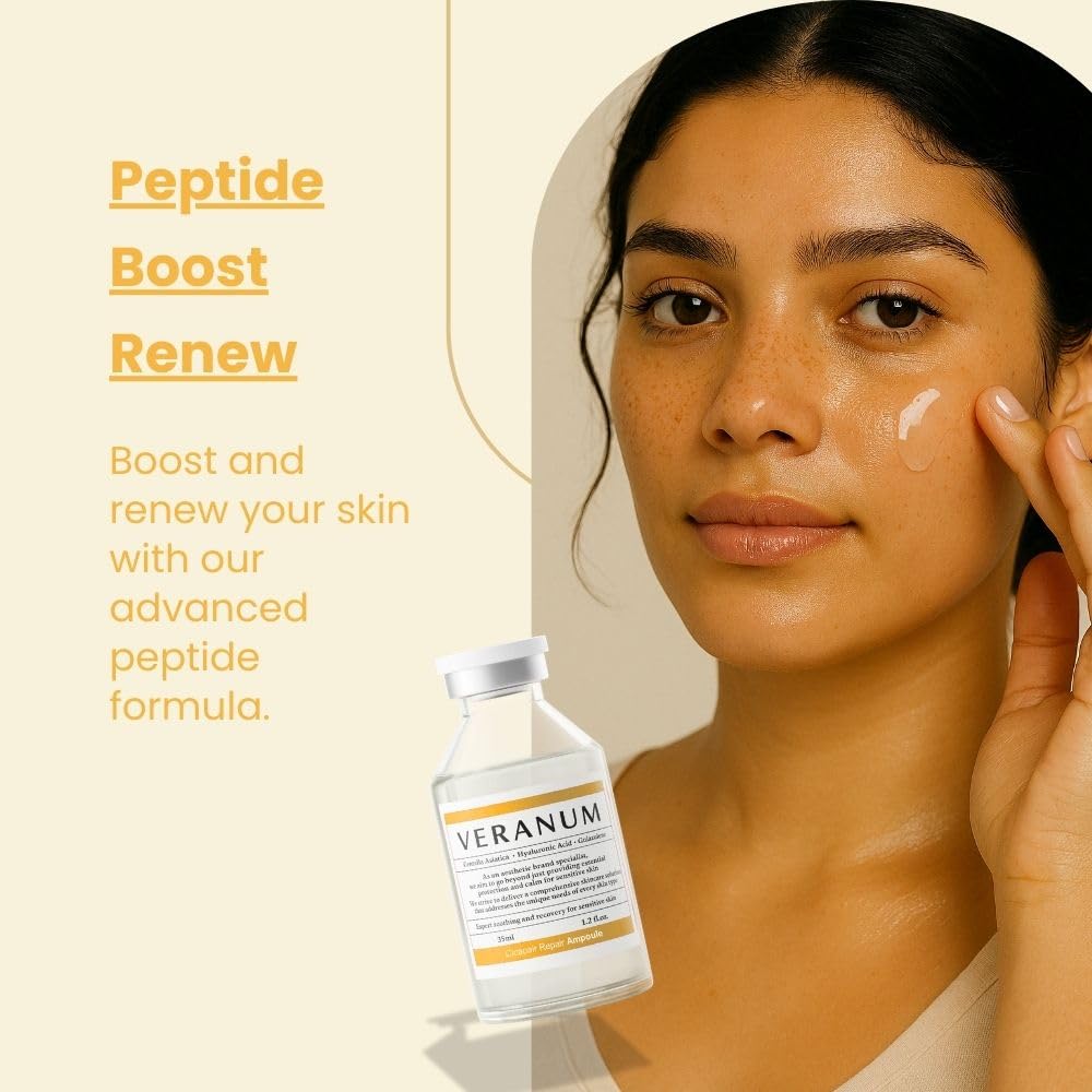 Veranum 5-Peptide Repair Serum – Korean Anti-Aging Peptide Ampoule with Centella EV | Collagen & Elasticity Support (1.2 fl oz / 35 mL)