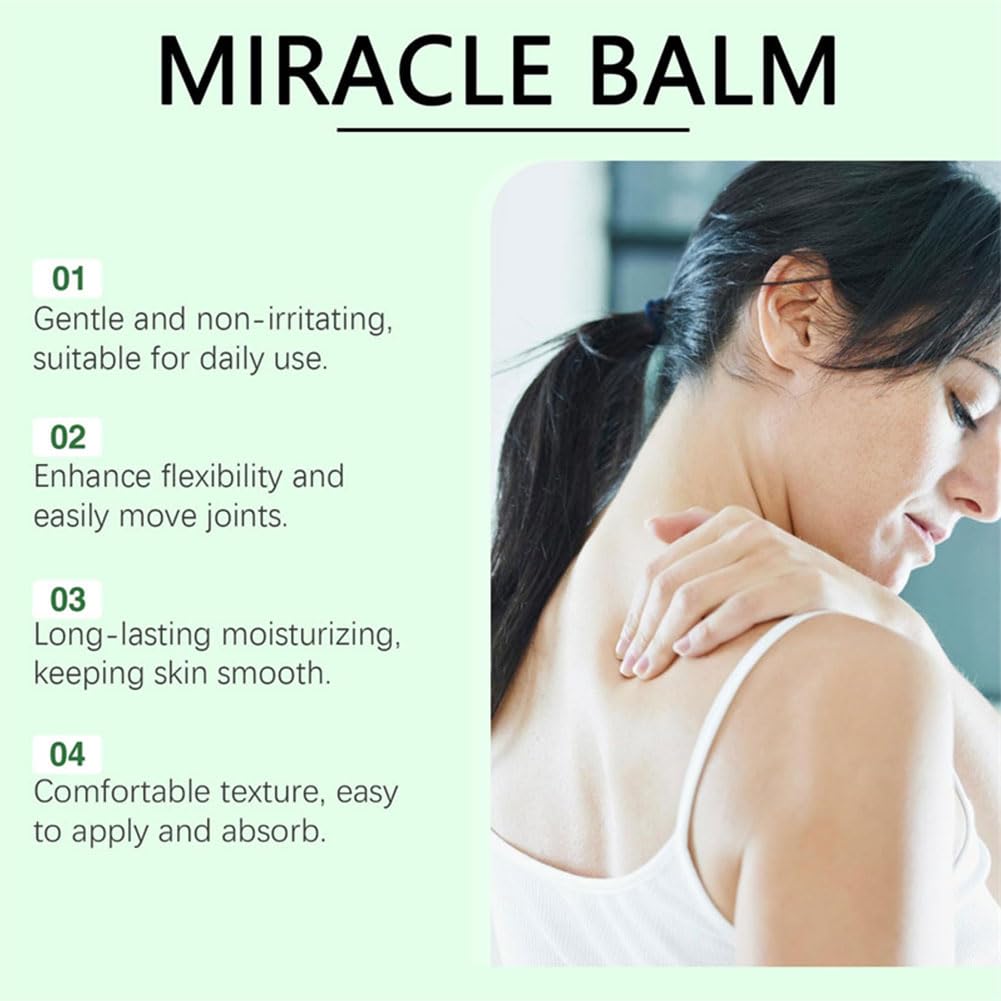 Wenrny Natural Miracle Balm, Miracle Balm for Swollen Legs, Natural Ingredients, Soothing Joint Cream for Back, Hands, Feet and Body, Improves Joint Comfort, Relaxed and Comfortable (A, 2Pcs)