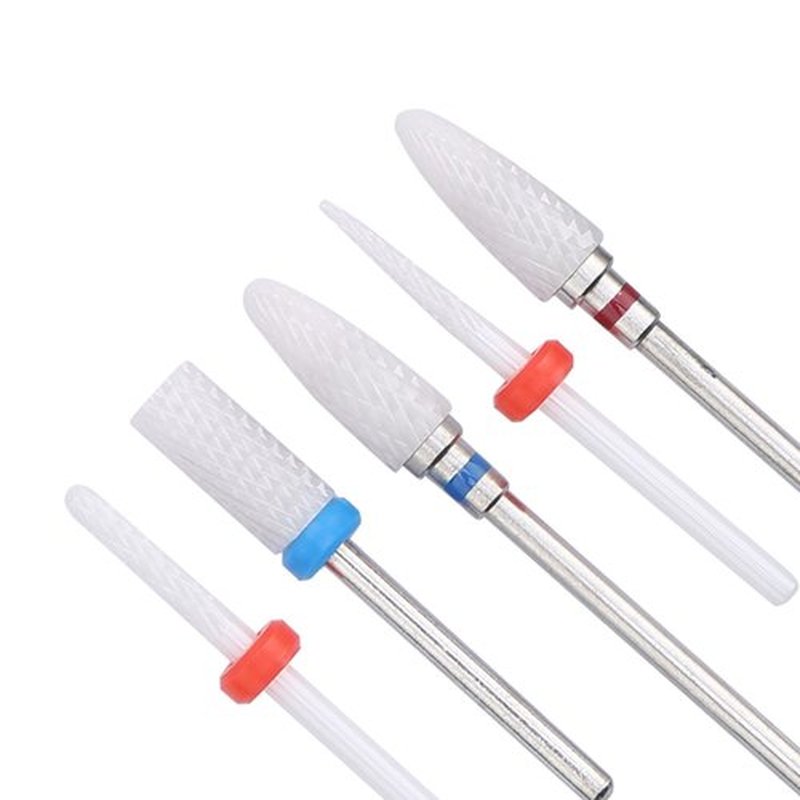 Ceramic Nail Drill Bits 12Pcs Set, Ceramic Milling Cutter Nail Drill Bit for Electric Grinding Machine, Nail Drill Bits Set for Acrylic Gel Nails Professional Burrs