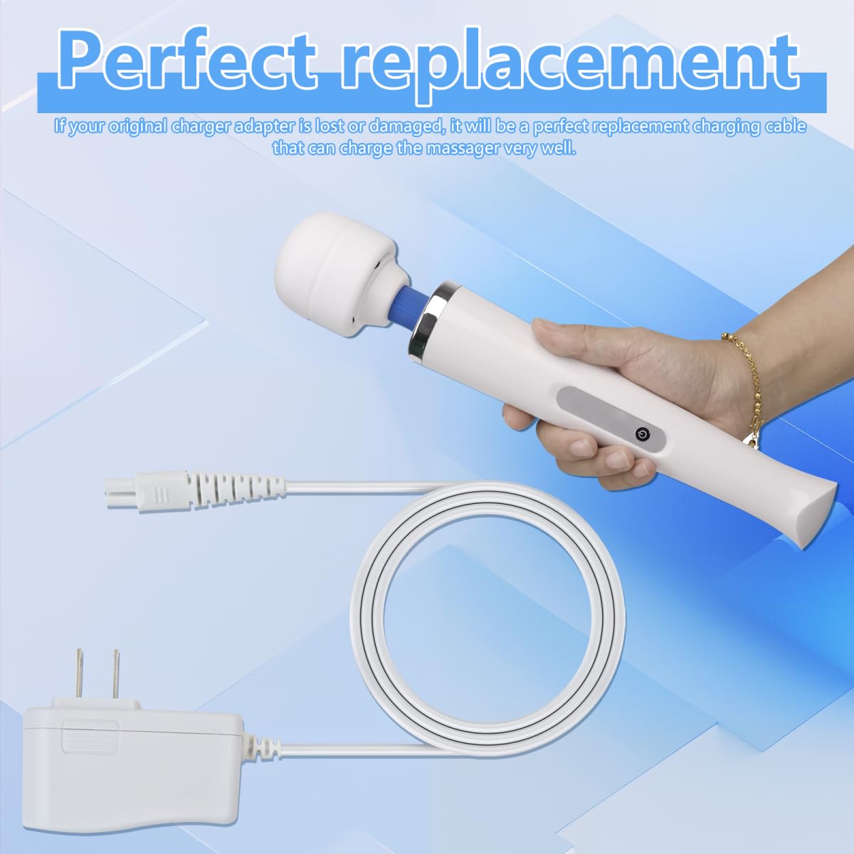 RGNEIN Power Cord for Magic Wand Plus HV-265 HV265 Repl. AC Adapter Charger for Magic Wand Rechargeable HV-270 HV270