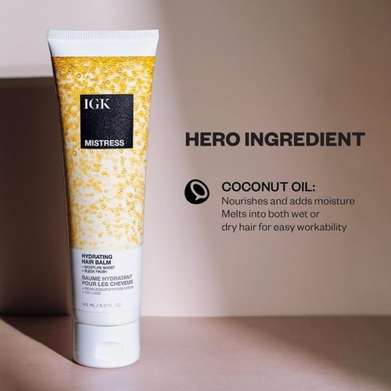 IGK Mistress Hydrating Hair Balm & Mixed Feelings Leave-In Blonde Toning Drops - Tone Brassy Hair, Fight Frizz | 5 oz + 1 oz
