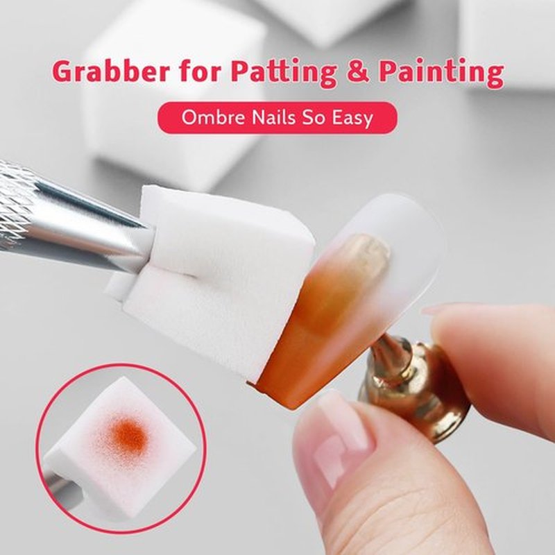 Karroy Patting Gel Nail Polish Set, 9 Colors Ombre Gel Polish Palette, 100pcs Sponges 6pcs Brushes 1 Grabber, Colors Blending Painting Nails Art, No Wipe, UV/LED Cured (Set 06)