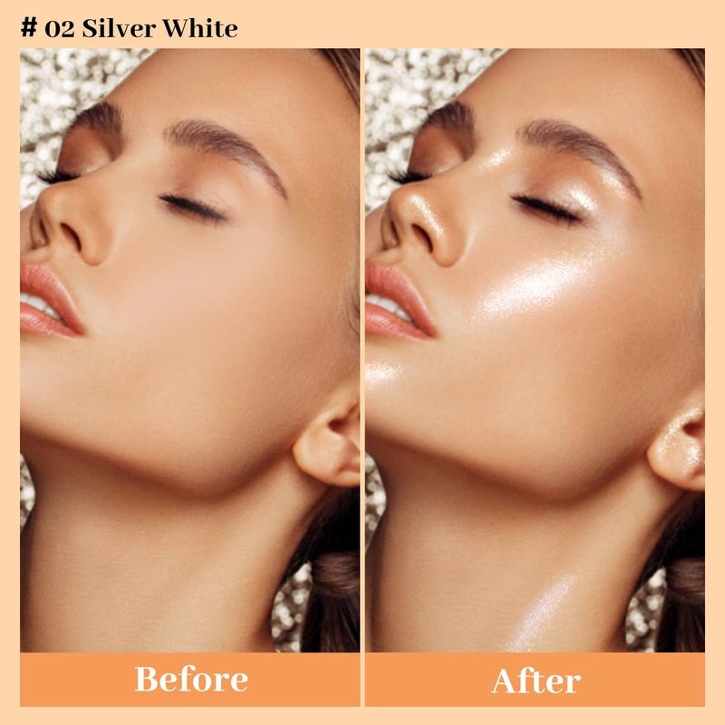 UCANBE Hydrating Body Glitter Dewy Highlighter Makeup Luminizer Drops Body Shimmer Liquid Face Glow Sparkles for Women Gifts (Rose Gold - 03)