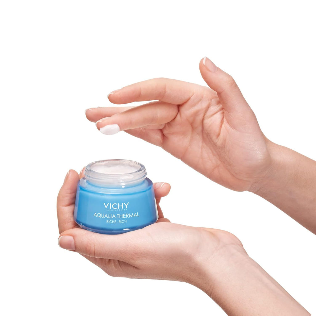 Vichy Aqualia Thermal Facial Moisturizer - Hydrating Cream with Natural Origin Hyaluronic Acid for Dry, Sensitive Skin