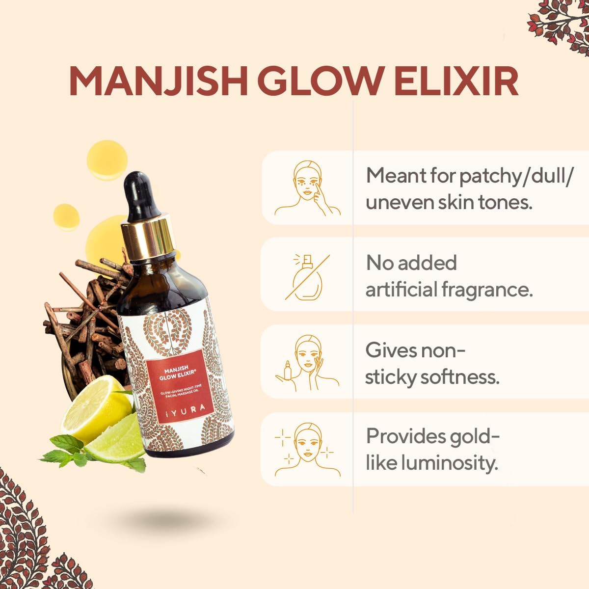Day & Night Face Oil Duo for Dry, Mature Skin—Moisturizing AM-to-PM Face Care—Saffron + Manjistha—Smoothing, Brightening, Even-Toning, Glow-Boosting Routine—Non-Sticky, Non-Greasy, Fast-Absorbing