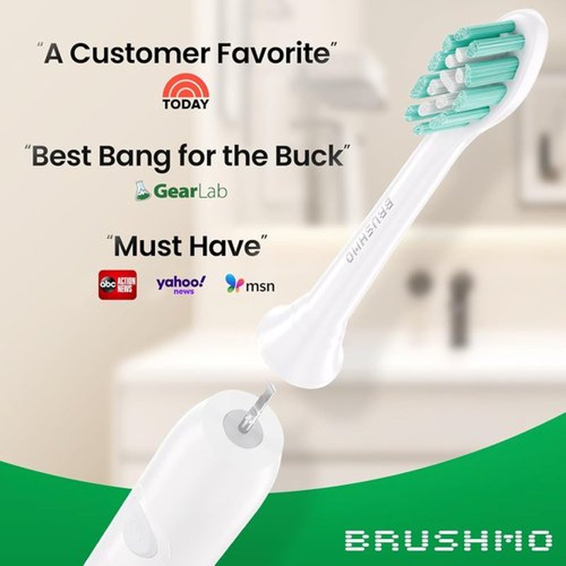 Brushmo Replacement Toothbrush Heads - Plaque Control for Philips Sonicare | 8 Soft Dupont Bristles, White