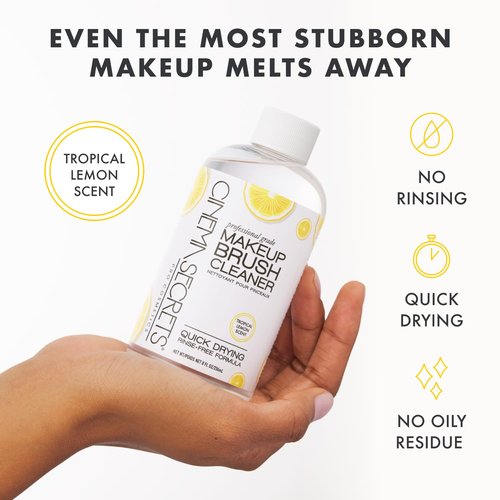 Cinema Secrets Makeup Brush Cleaner - Professional Quick-Drying Solution for Waterproof Makeup - Lemon Scent