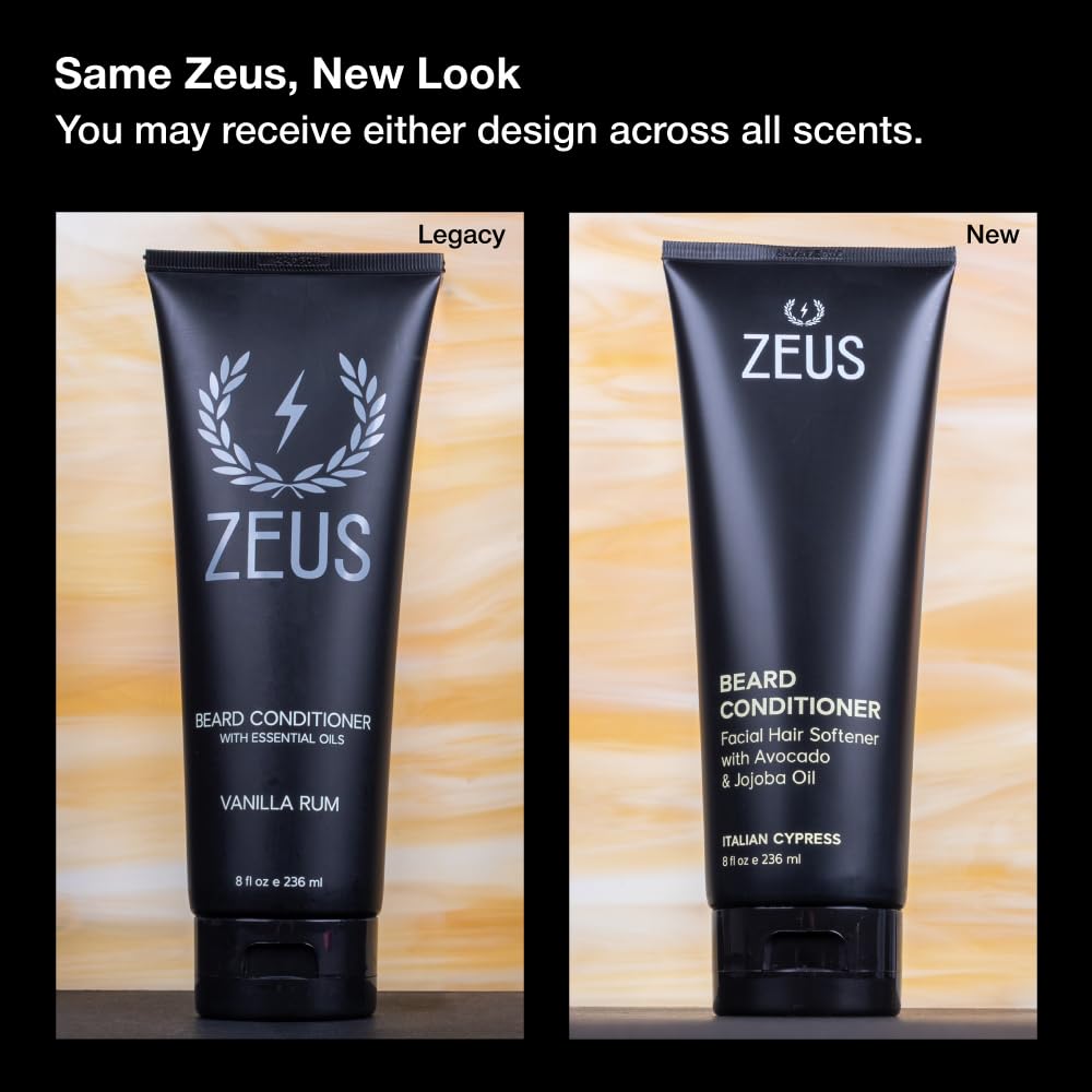 ZEUS Beard Conditioner for Men, Softening Formula (8 oz) Vanilla Rum