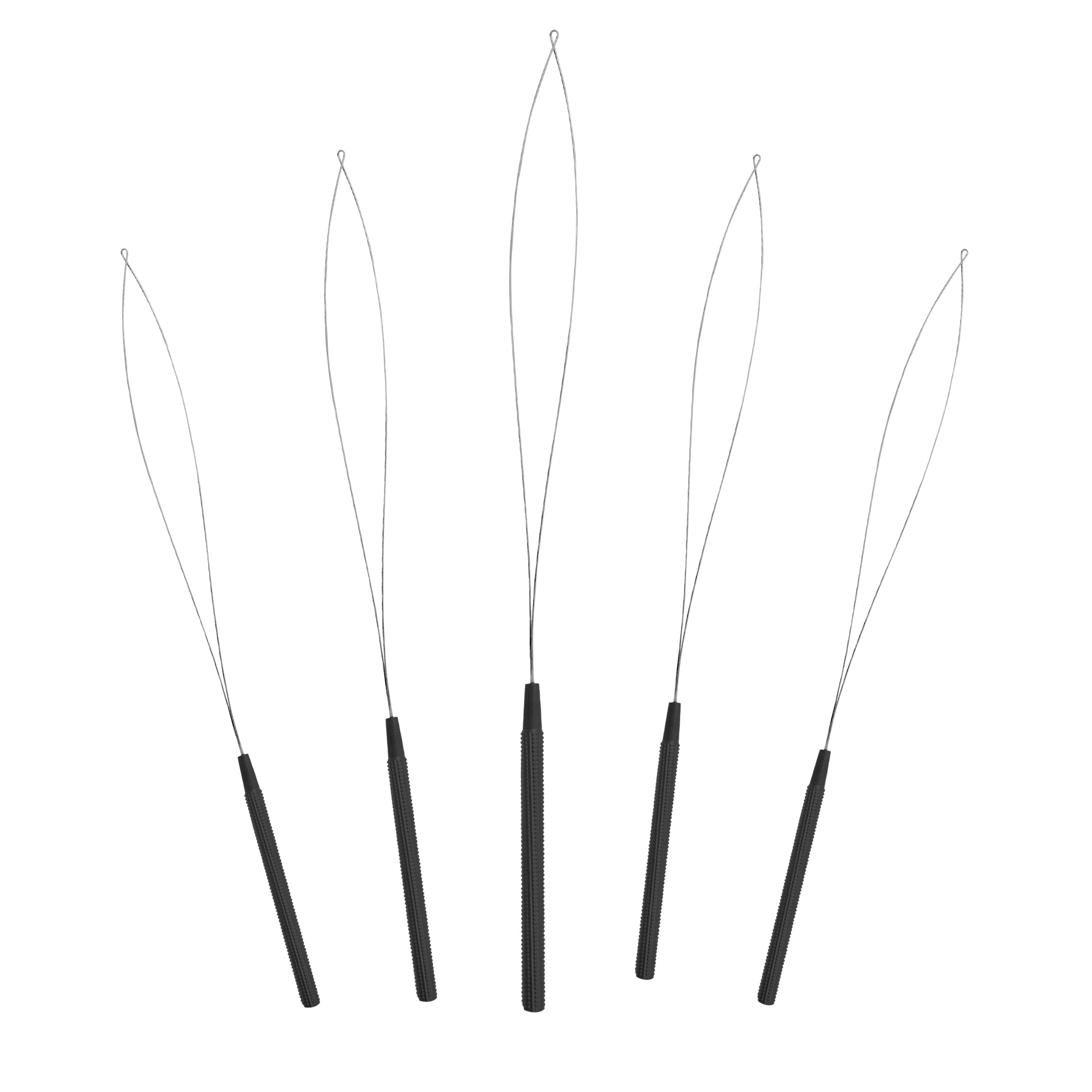 10-Piece Hair Extension Loop Tool Set, Black, Micro Rings & Nano Beads