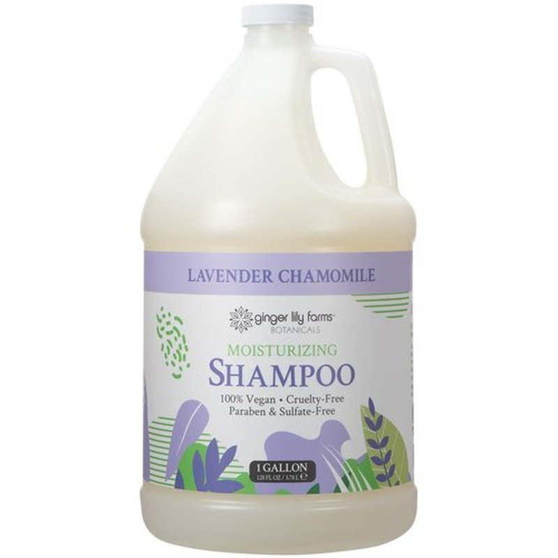 Ginger Lily Farms Botanicals Moisturizing Shampoo for All Hair Types, 100% Vegan & Cruelty-Free, Lavender Chamomile Scent, 1 Gallon Refill (128 fl oz)