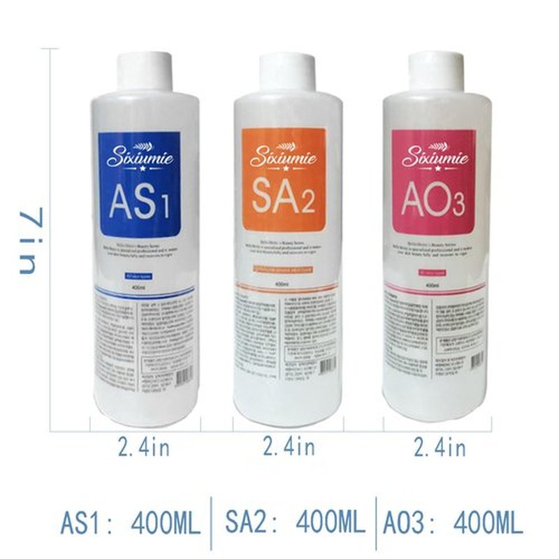 Marfort AS1 SA2 AO3 Aqua Peeling Solution Combination with Salon Special Solutions Skin Care Aqua Peeling Serum Machine 400ml (Set of 3 Bottles)