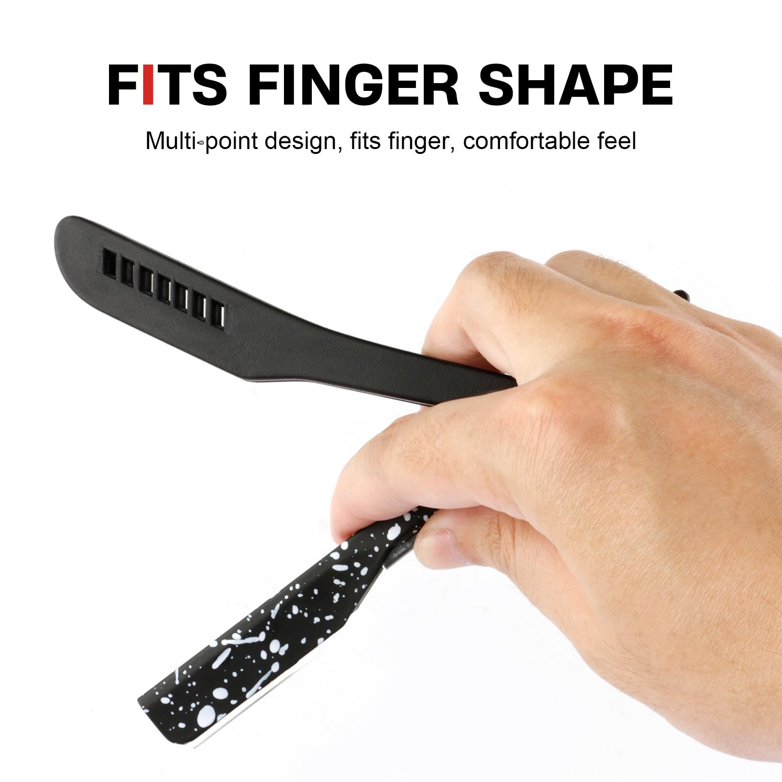 Slide Out Razor for Men, Professional Classic Barber Straight Edge Razor with 10 Single Edge Blades, Manual Shaver Salon Quality Razor for Close Shaving (Black)