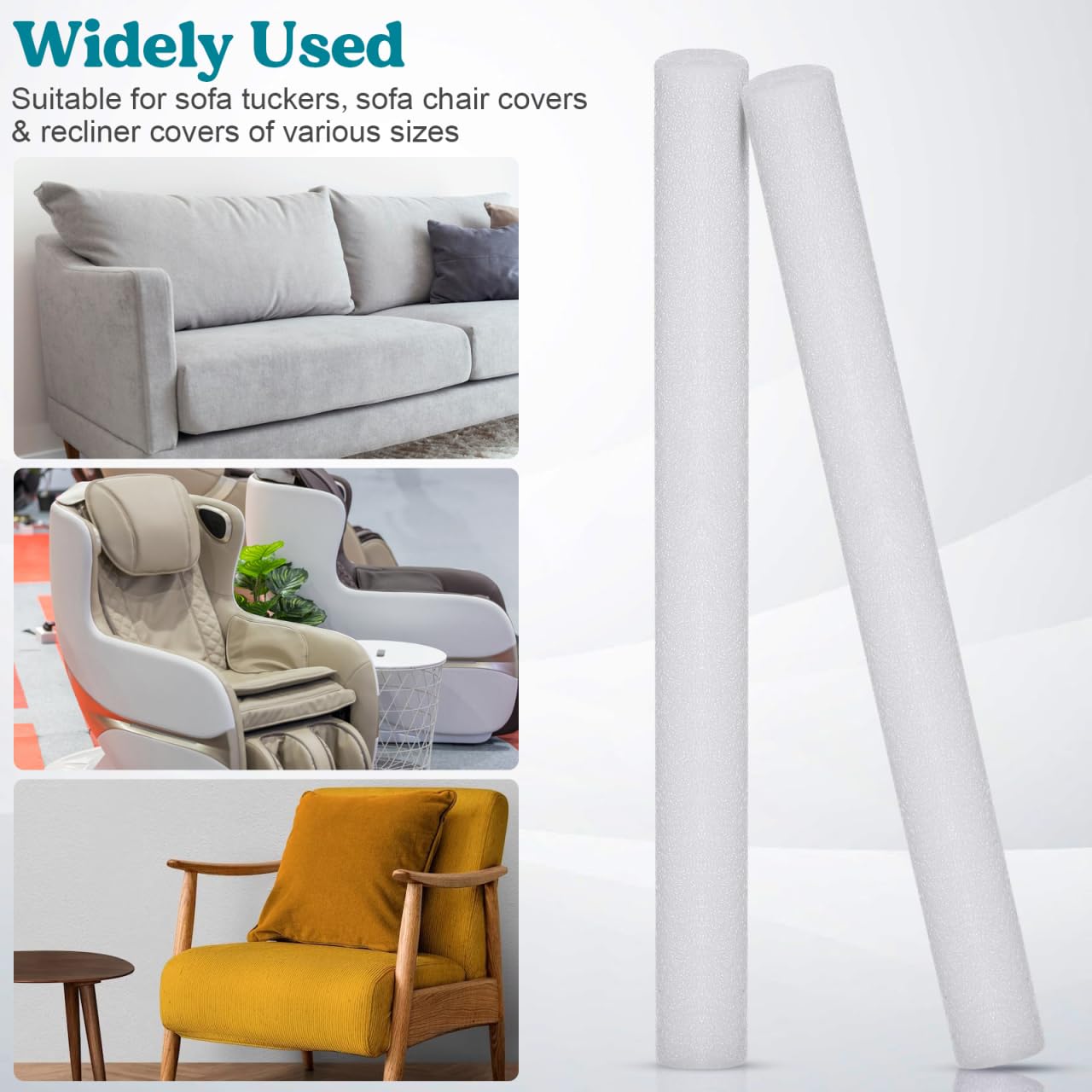 Ciieeo Slipcover Grips Sofa Gap Filler Foam Rods 14 Pack Flexible Couch Cover Sticks for Tuck-in Support Furniture Cover Fit and Cushion Protection 8.46 X 0.78 X 0.78 in