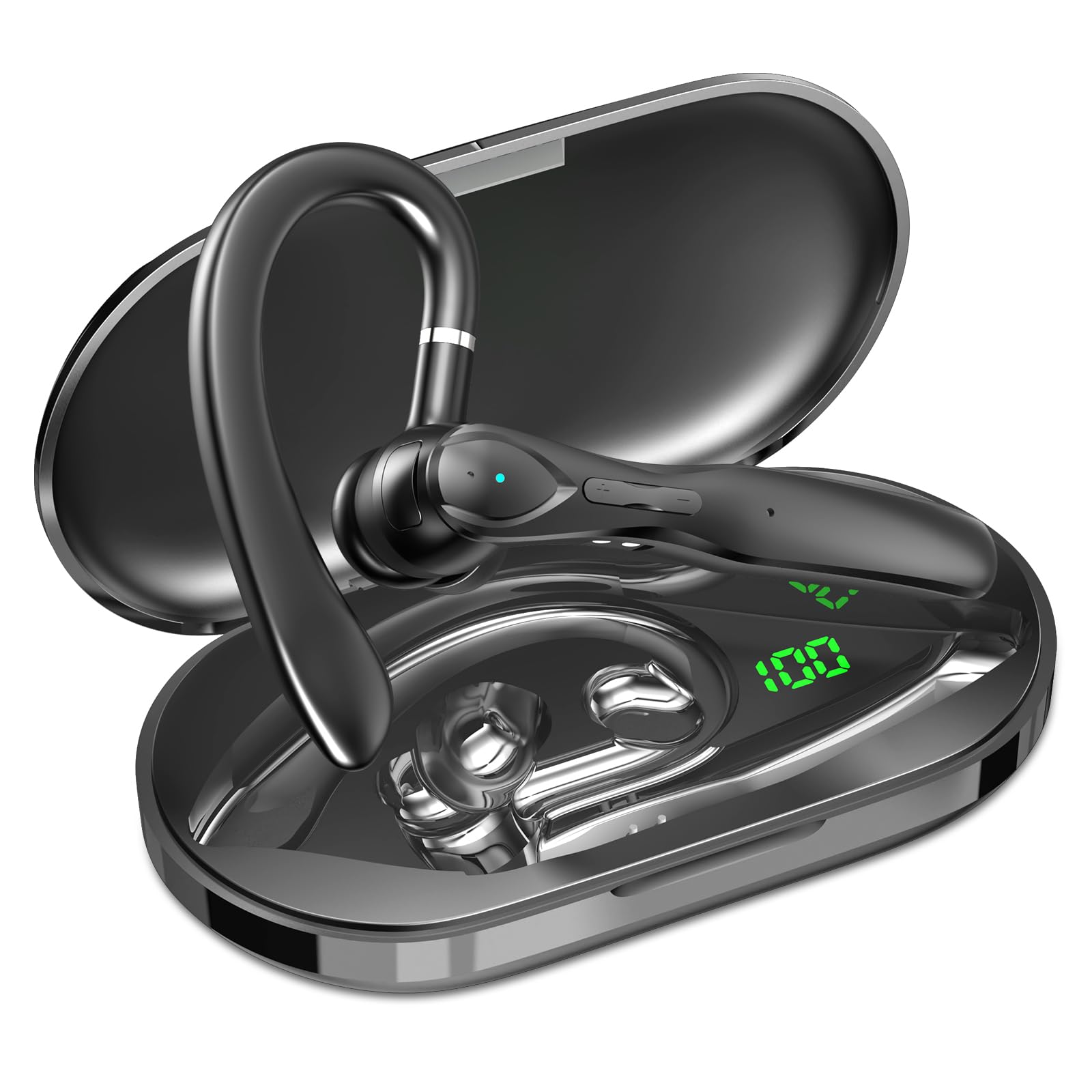 Sisism Wireless Bluetooth Earpiece with Built-in Microphone for iOS Android Cell Phone Headphones Beiyong