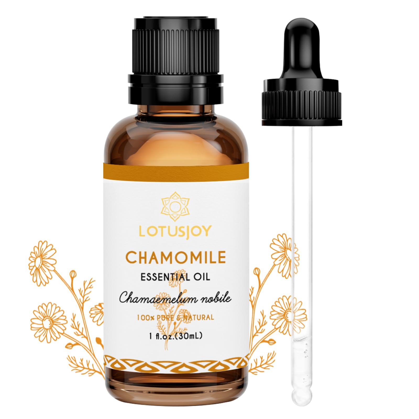 Chamomile Essential Oil, Pure Natural Chamomile Oil for Skin Body Hair Diffuser - 1 Oz