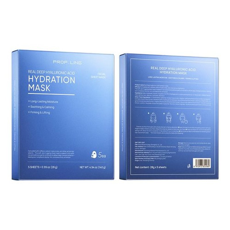 Prof. Ling Full-Spectrum Hyaluronic Acid Face Mask – Deep Hydrating, Firming & Soothing Sheet Mask for Sensitive Skin, Plumping & Anti-Wrinkle Facial Treatment-5ea