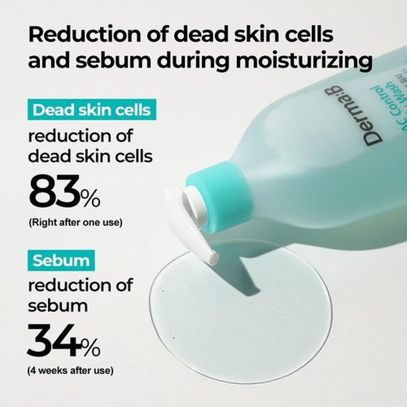 Derma B AC Control Body Wash - Anti-Blemish & Pimples Care | Hypoallergenic 420ml Shower Gel