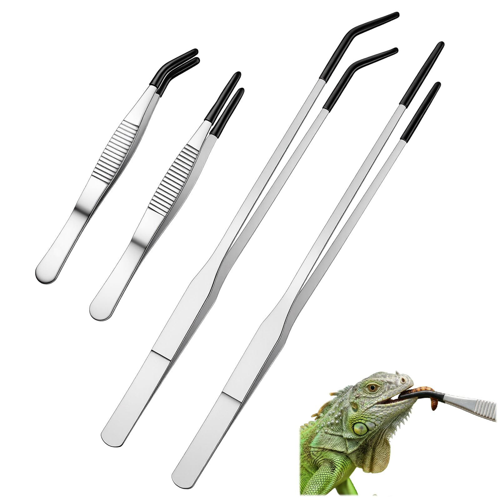 WJIAAA 4PCS Reptile Feeding Tongs Long Tweezers for Aquarium Crafts Tank