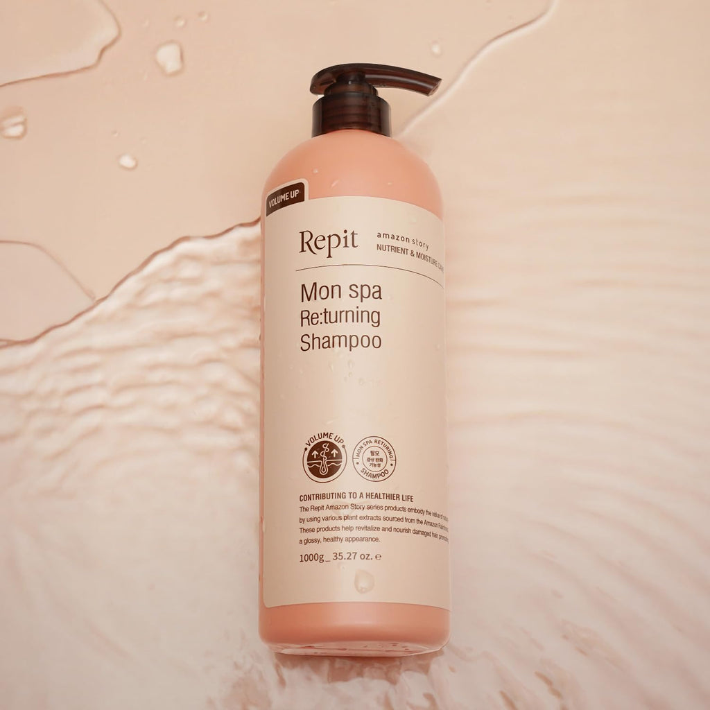 Repit Mon Spa Returning Shampoo 1000ml | Scalp & Hair Care Shampoo | Salicylic Acid & Niacinamide | Clarifying, Volumizing & Nourishing | RepitUSA