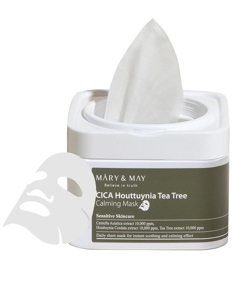 Mary&May CICA Houttuynia Calming Mask - Soothing & Moisturizing Daily Sheet Mask | 30 Hypoallergenic Sheets