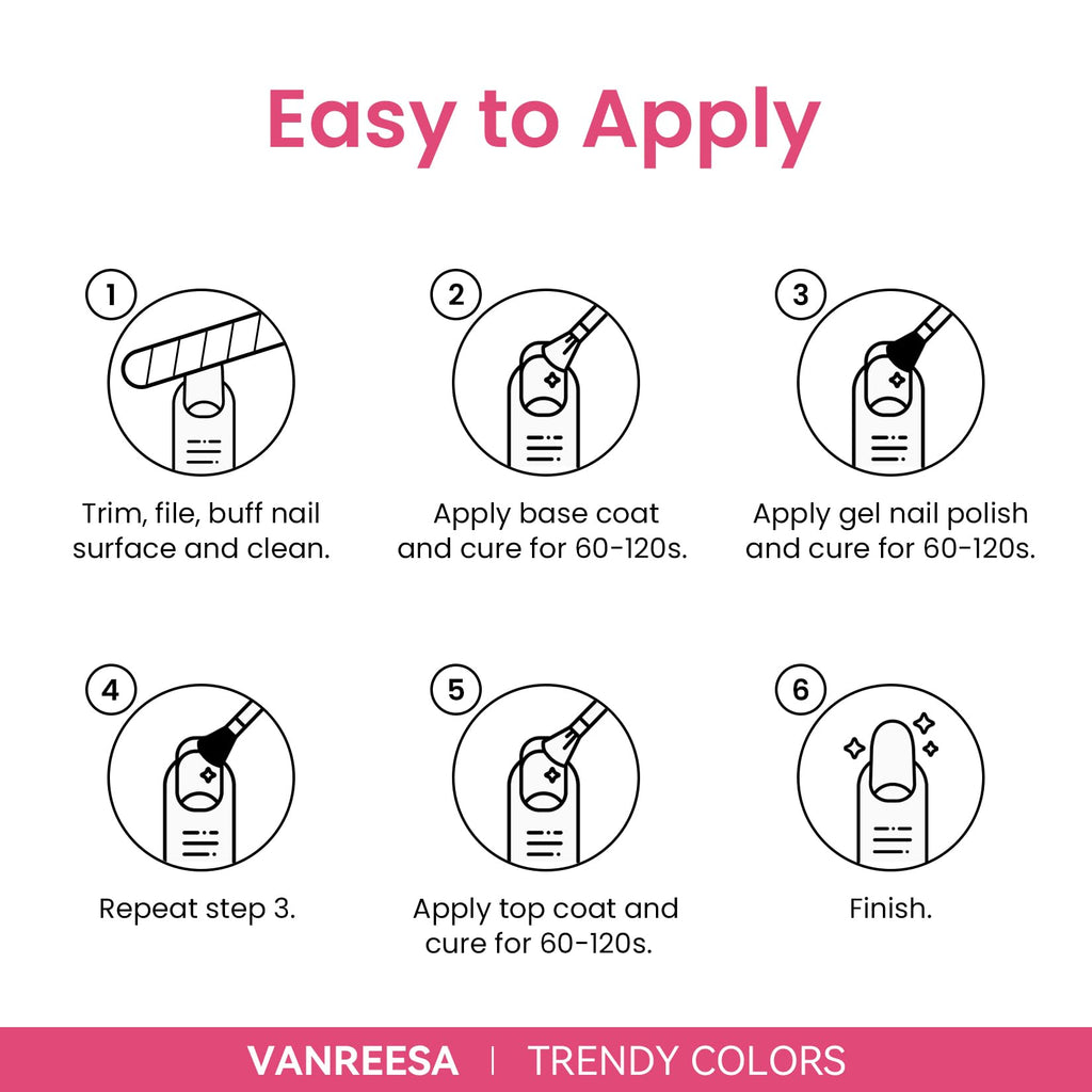 VANREESA 24 Pcs Gel Nail Polish Set - 21 Colors, Base Coat, Glossy & Matte Top Coat with Gel Polish Kit - Pink, Red, Orange, Green, Blue, Purple - Gifts for Women & Girls