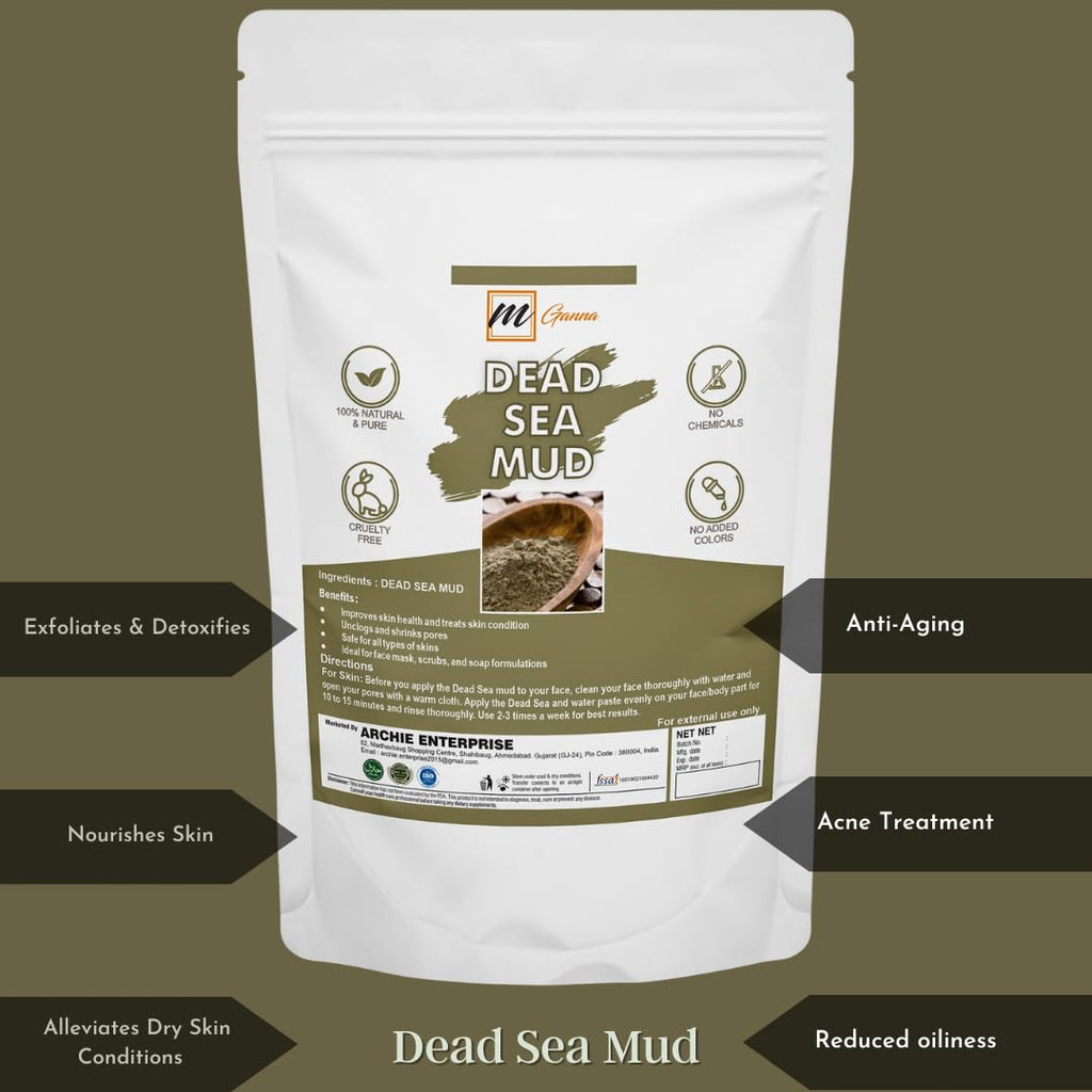mGanna Dead Sea Exfoliating Scrub (Dead Sea Mud + Epsom Salt) Face Cleanser, Smooth Soft Body Peels and Cosmetic Formulations 0.5 LBS / 227 GMS