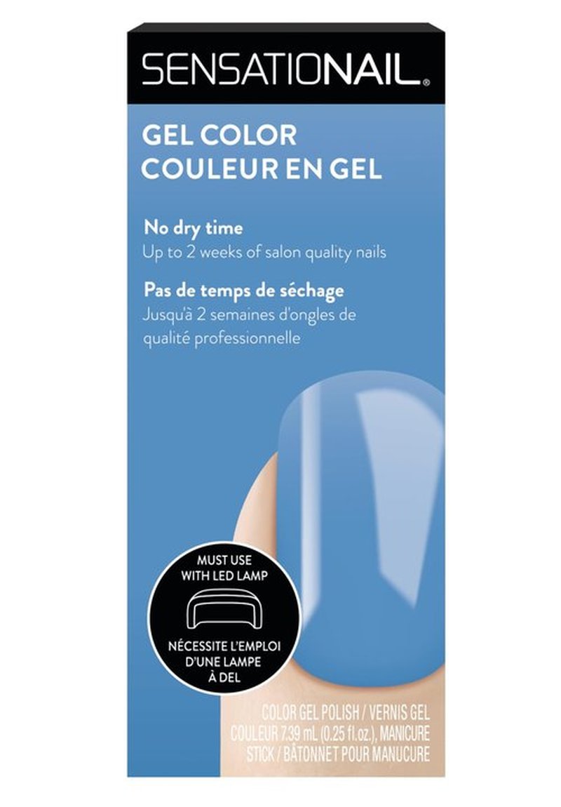 Sensationail Gel Color Nail Polish, Un-Teal The End, Blue, No Dry Time, Quick Cure, Glossy Finish, Up To 2 Weeks, Salon Quality At Home Nails, Use With LED/UV Lamp, Includes Manicure Stick, 0.25 Fl Oz