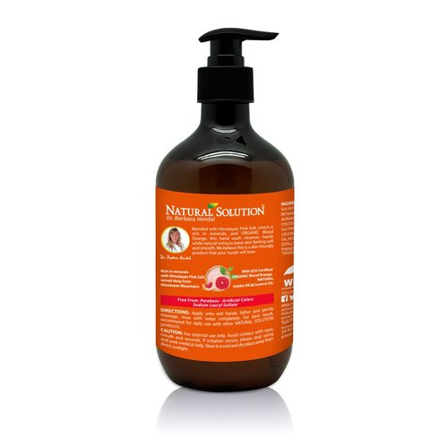 Natural Solution Hand Wash, enriched with moisturizing blood orange and Himalayan pink salt, comes in a 14 oz bottle (Pack of 3) for gentle cleansing and hydration