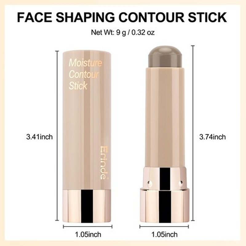 Erinde Cool Toned Contour Stick for Fair Skin, Large Capacity Grey Brown Cream Contour Makeup Stick, Smooth Blendable Matte Bronzer, Waterproof & Long Lasting Face Shaping Nose Contouring Sticks