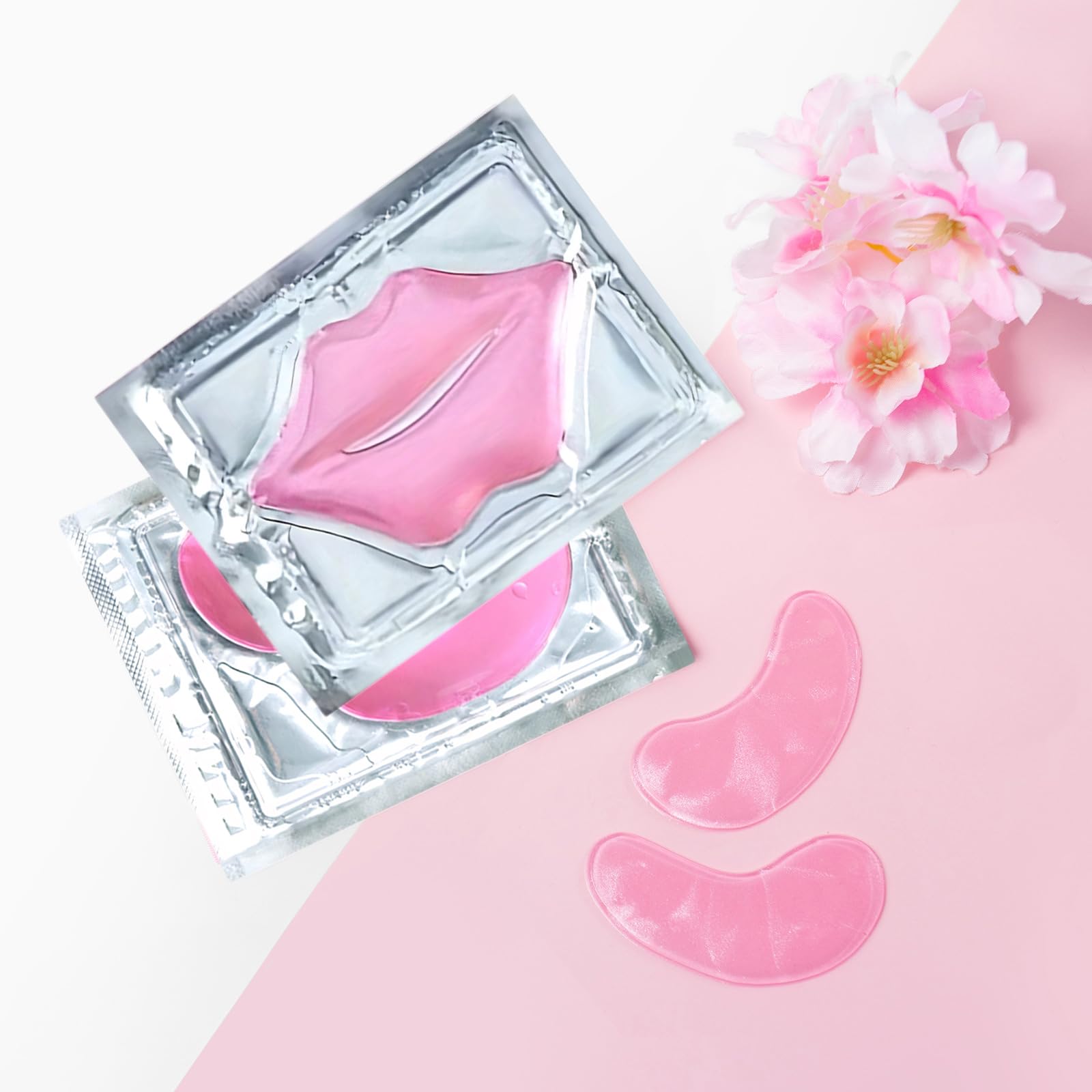 30 Pairs Eye Mask & Lip Mask, Pink Collagen Under Eye Patches for Puffy Eyes, Korean Lip Mask Skincare, Small Gifts, Mothers Day Gifts, Teacher Appreciation Gifts, Birthday Party Favors, Bulk Gifts